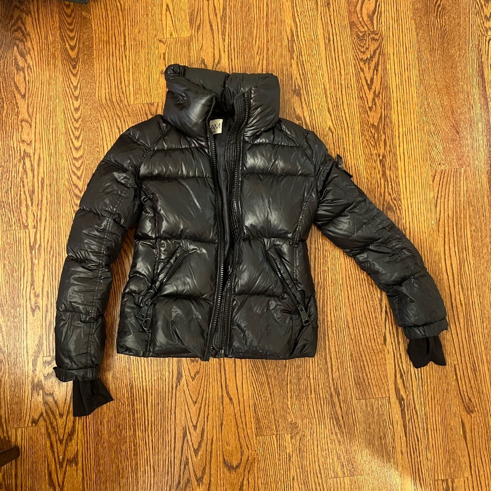 SAM. Shiny Black Puffer Jacket